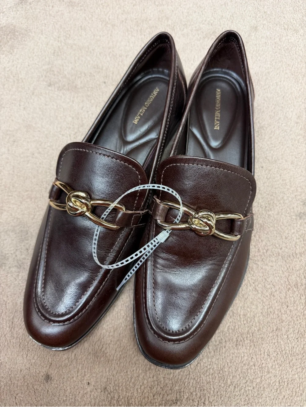 NWT Antonio Melani Cain Leather Loafers Sz 9,5 Ground Coffee (no original box)